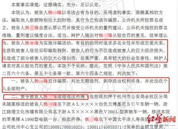 杭州男人脚踏12船骗4000余万还买兰博基尼 被判无期