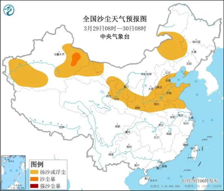 北方地区沙尘天气减弱，江南等地多雷雨！