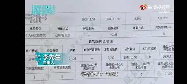 男子查征信发现被冒名贷款20年，银行：抓紧还钱是最简单的办法