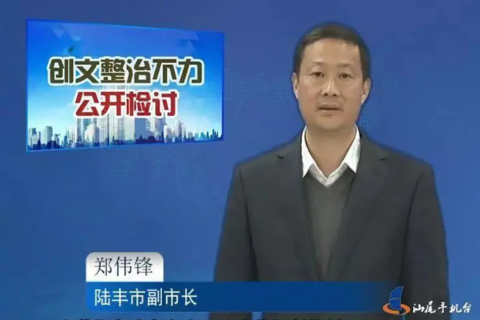 环境整治不力，广东陆丰副市长又上电视公开检讨