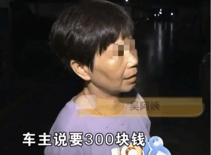 女子占用私人车位，被主人用奔驰堵住：不交300罚款这事没完