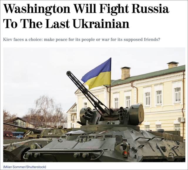 “美国将同俄罗斯往来到终末一个乌克兰人”