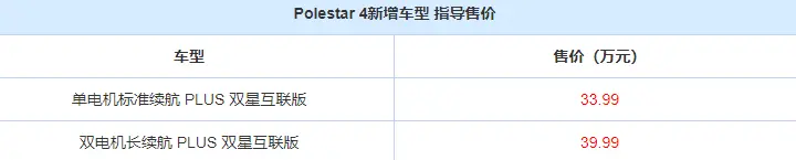 Polestar 4双星互联版已上市！提供单电机和双电机，售33.99万起