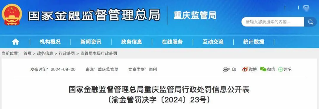 长安汽车金融公司被罚90万！