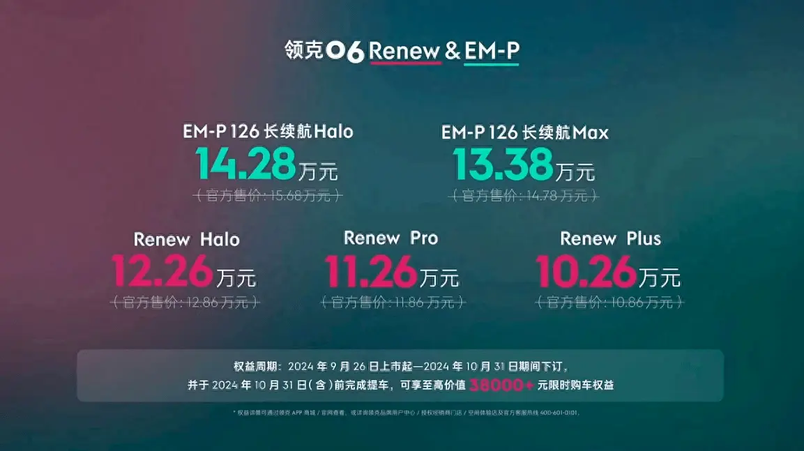 最高降价1.4万元，这下够衷心了吧，新款领克06售价10.86万元起