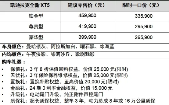 凯迪拉克全新XT5震憾上市，限时特惠26.59万起