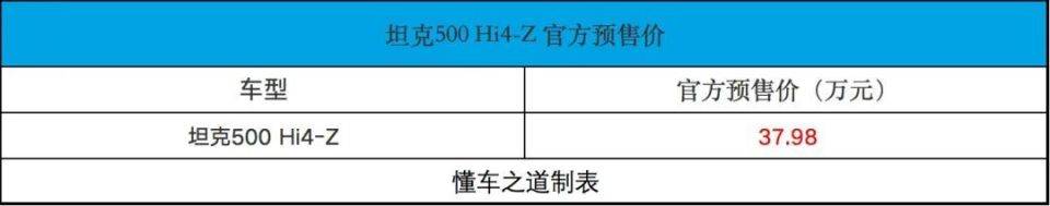 坦克500 Hi4-Z预售,2.0T+纵置双电机