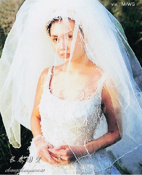 邱淑贞23年前婚纱照曝光，五官经致宛若少女，夫妇合影有点辣眼睛