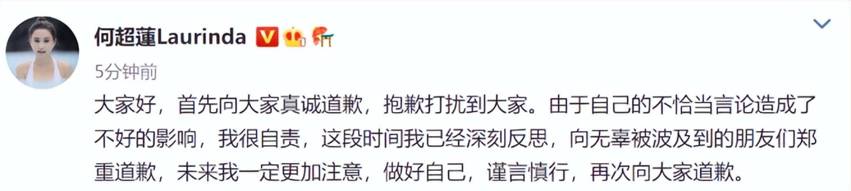 何超莲为不当言论发文道歉，却遭众多网友嘲讽：真给DU王丢脸